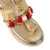 Gold Antique Coin Embellished Tassel Wedges