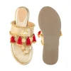 Gold Antique Coin Embellished Tassel Wedges