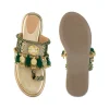 Gold Handcrafted Tassel Wedges with Brocade Straps