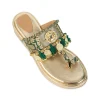 Gold Handcrafted Tassel Wedges with Brocade Straps