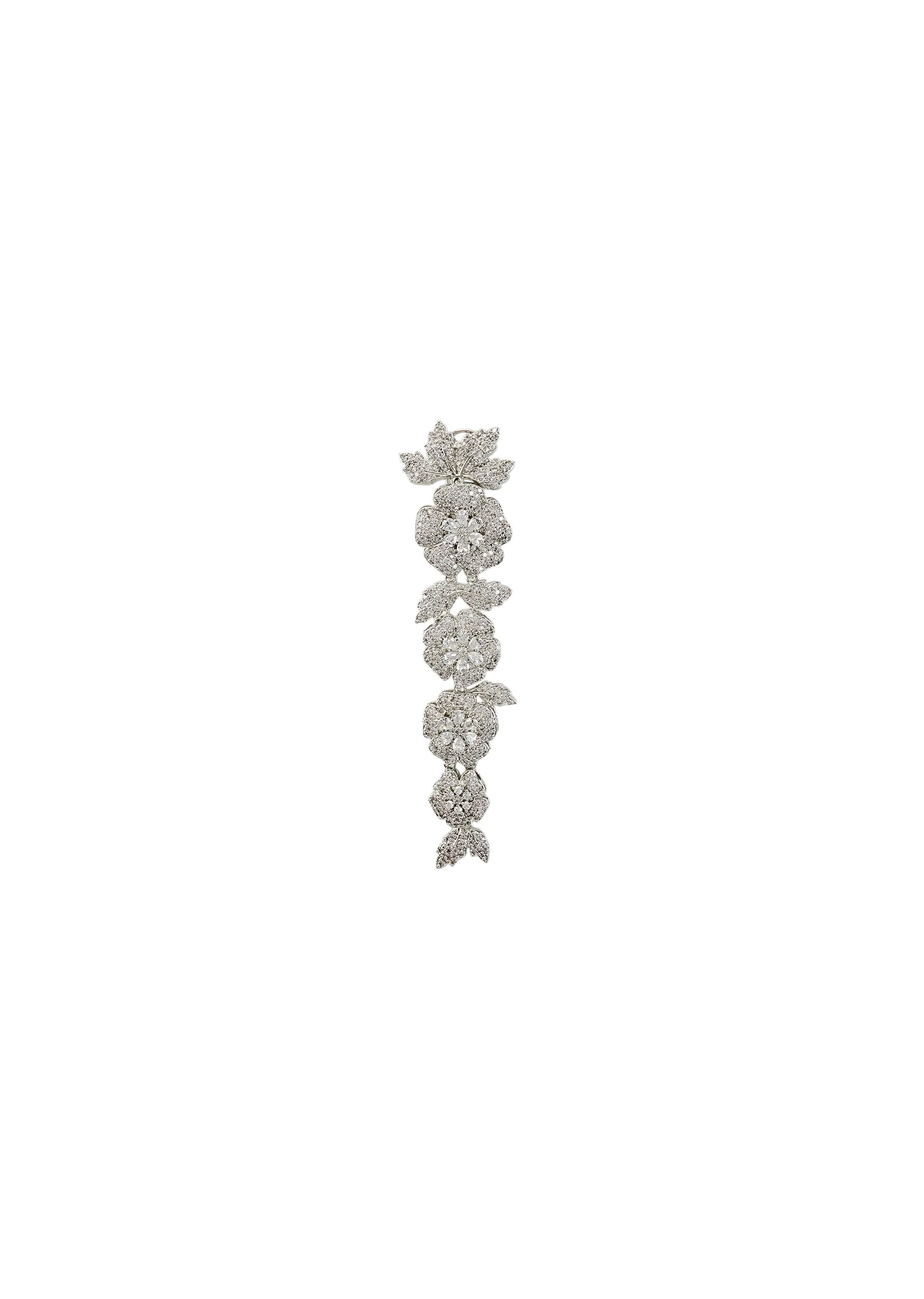 Silver Plated Zircon Danglers Earrings