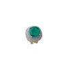 Silver Plated Green Synthetic Stone Choker Necklace Set With Earrings