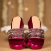 Pink Bead Hand Embellished Heels