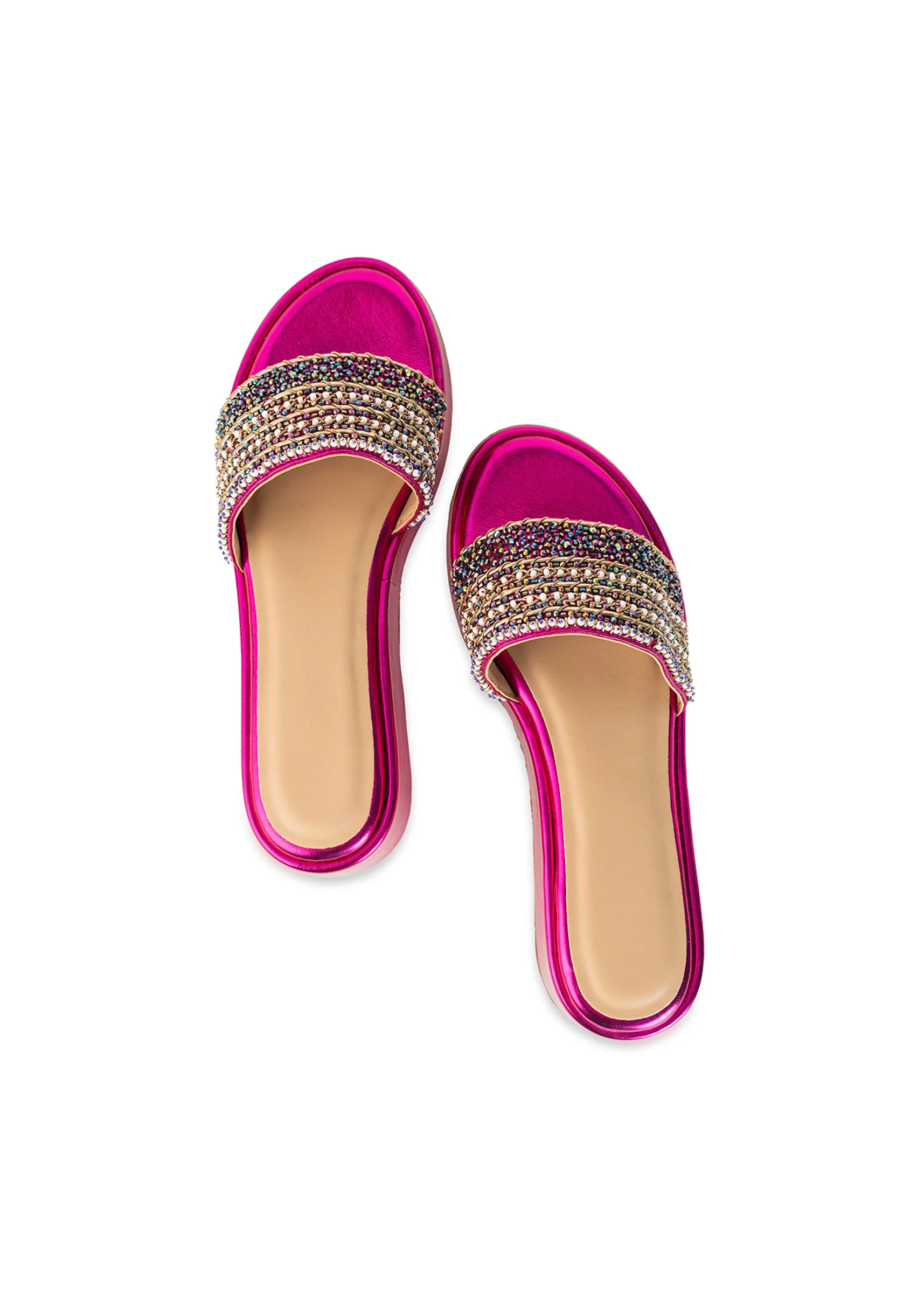 Pink Bead Hand Embellished Heels
