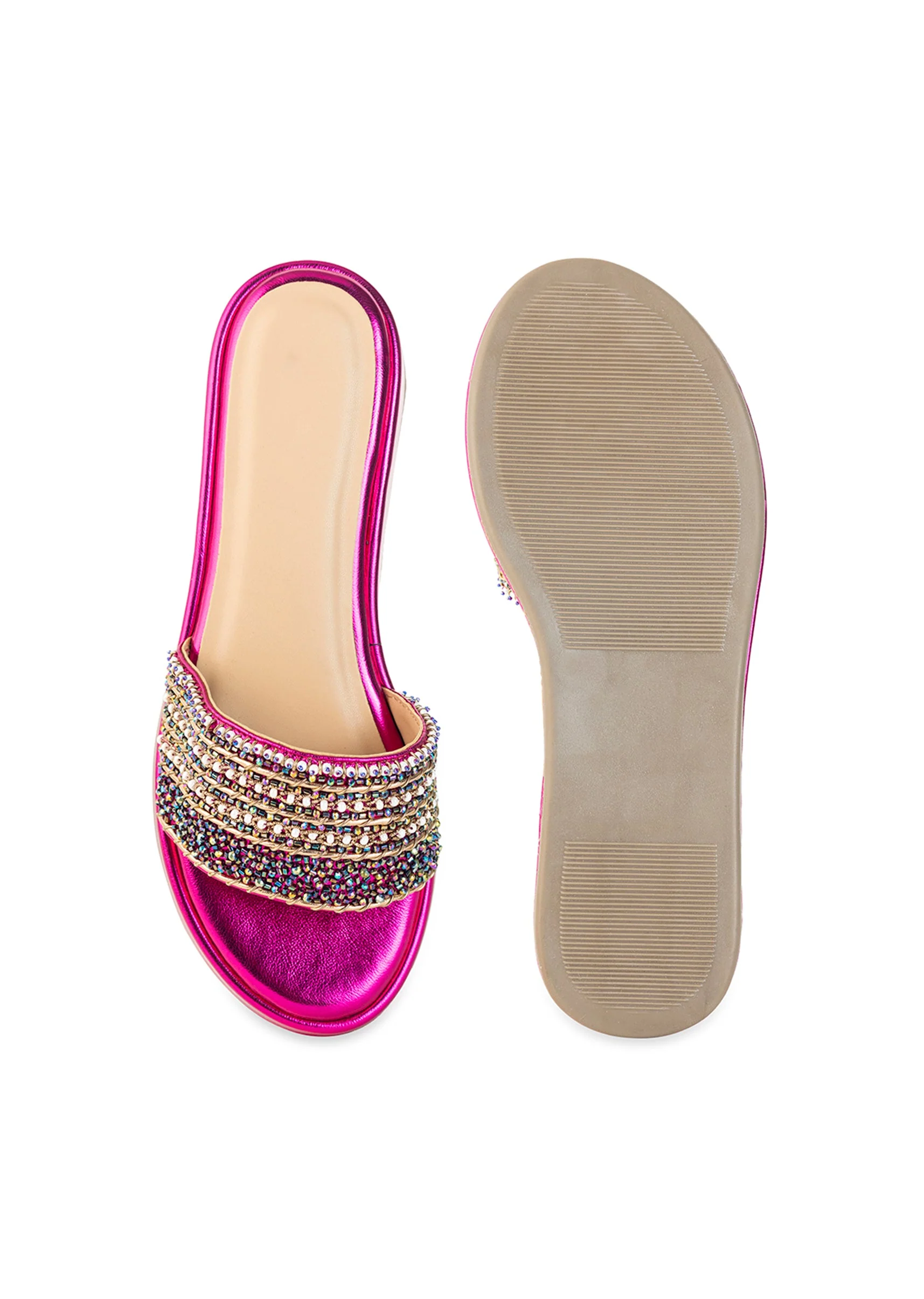 Pink Bead Hand Embellished Heels