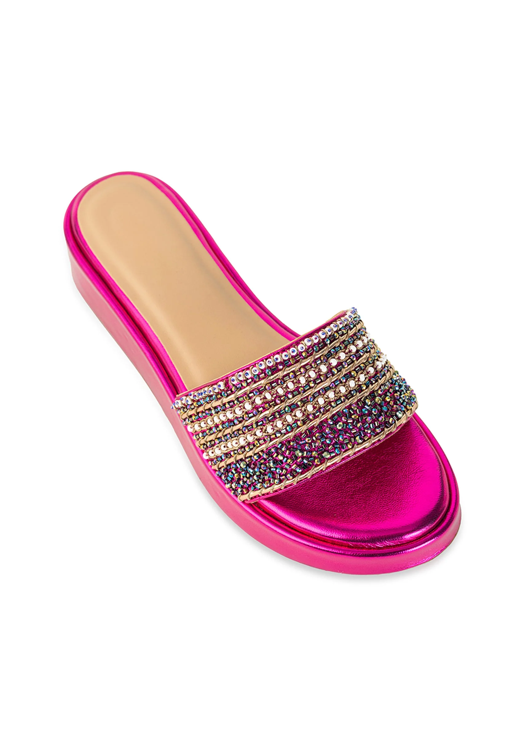 Pink Bead Hand Embellished Heels