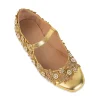 Gold Floral Zari Embellished Floral Juttis