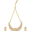 Gold Plated Kundan Polki Necklace Set With Earrings