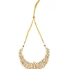 Gold Plated Kundan Polki Necklace Set With Earrings