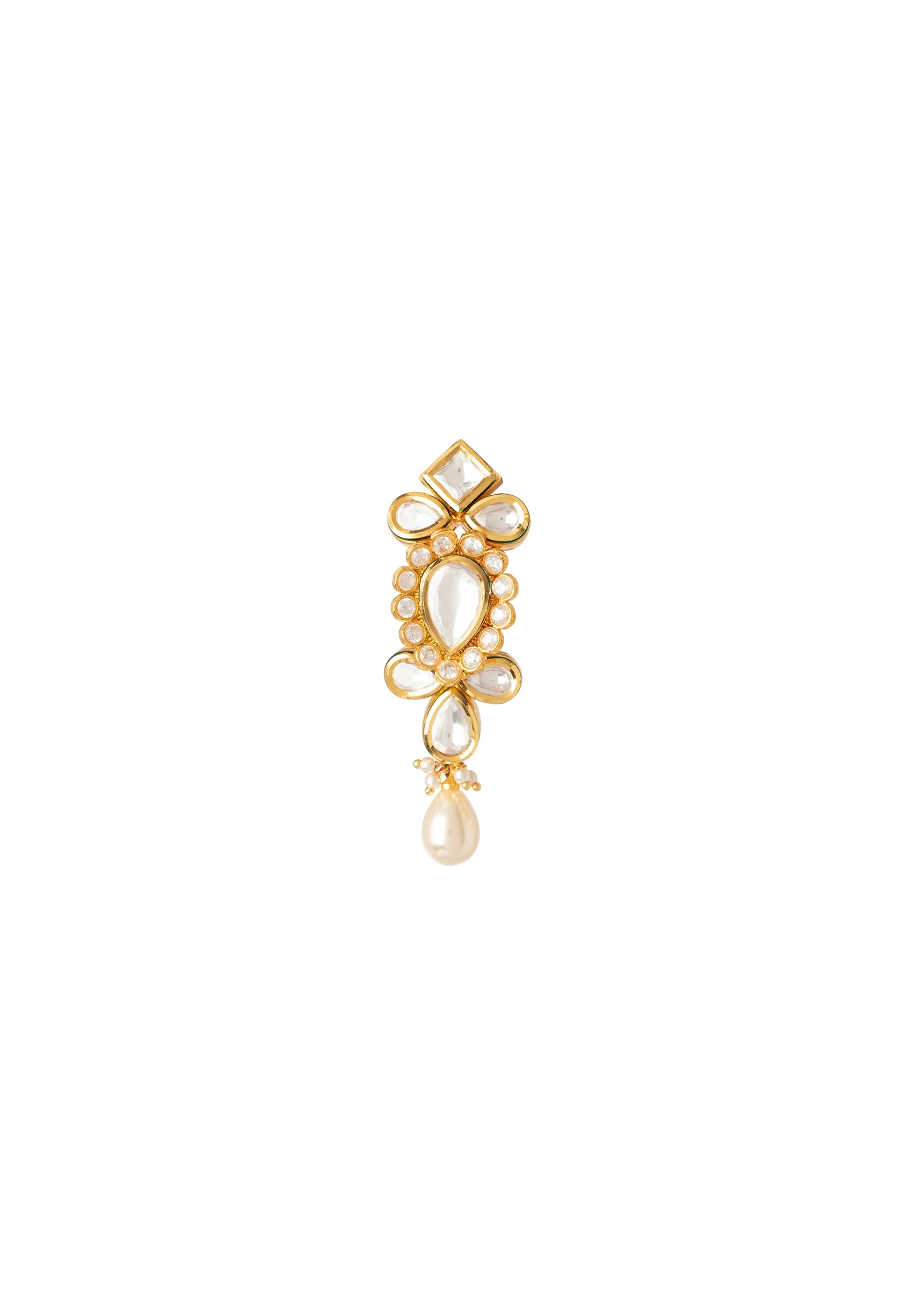 Gold Plated Kundan Polki Necklace Set With Earrings