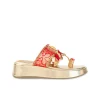 Gold Mirror and Coin Embellished Wedges