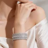 Zircon Silver Plated Bangles