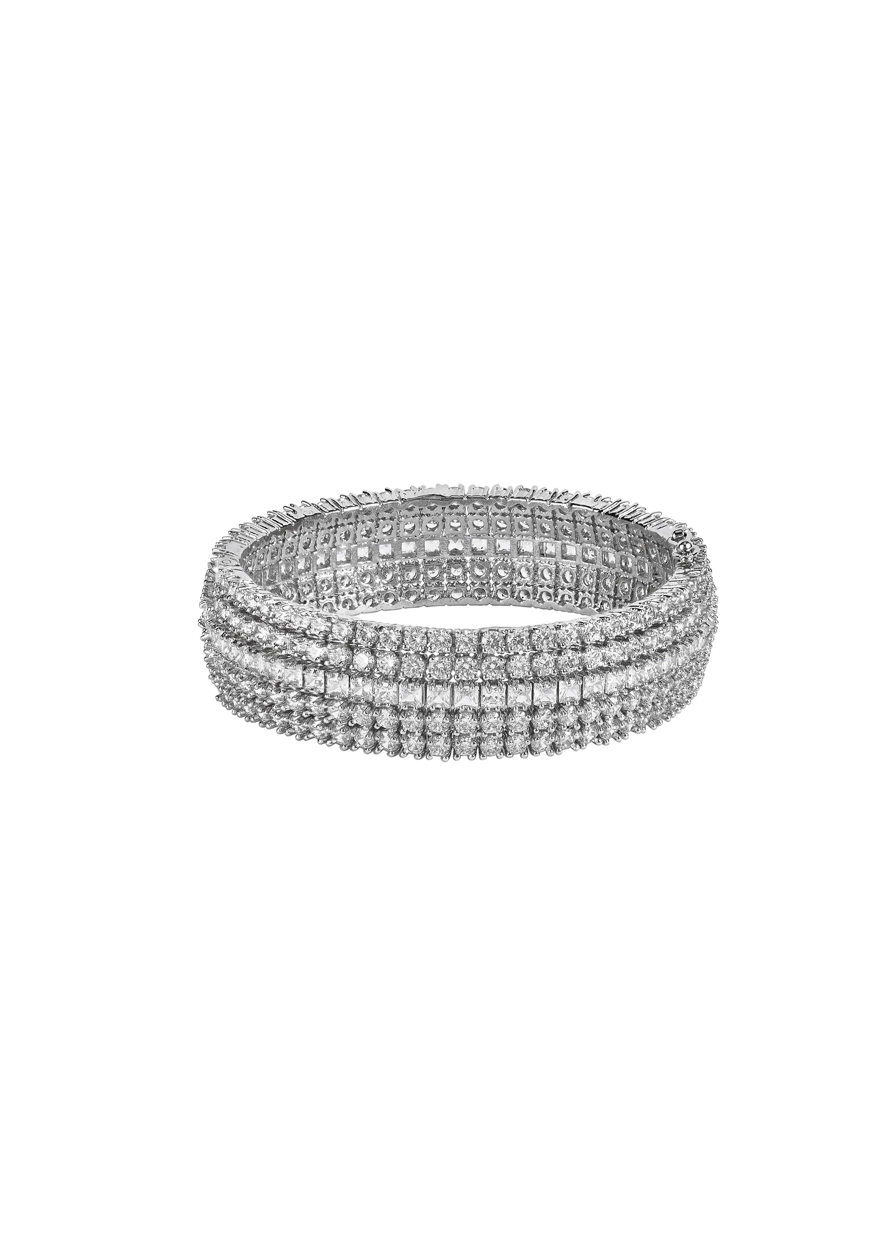 Zircon Silver Plated Bangles