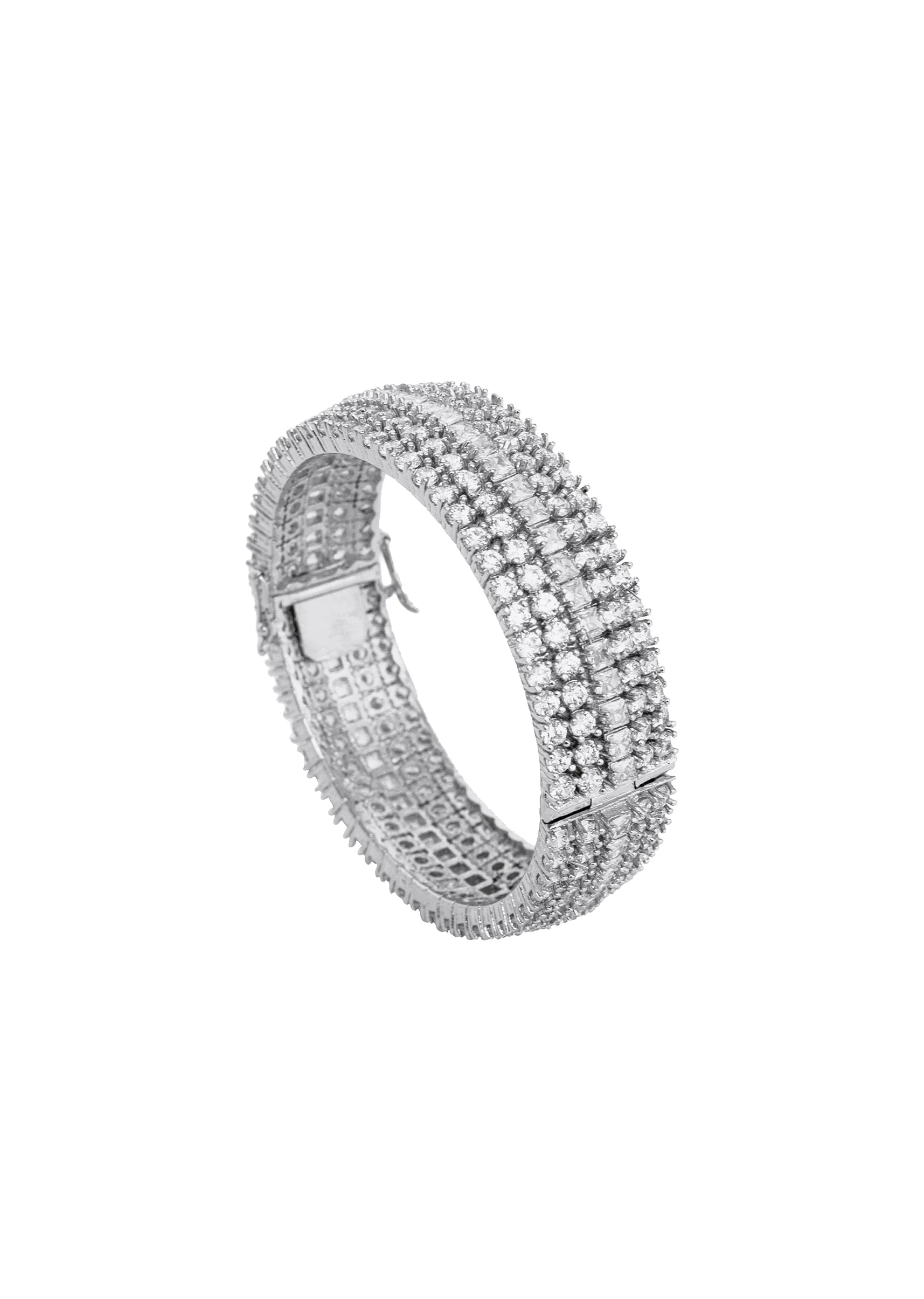 Zircon Silver Plated Bangles