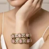 Gold Plated Pink Zircon Bangles