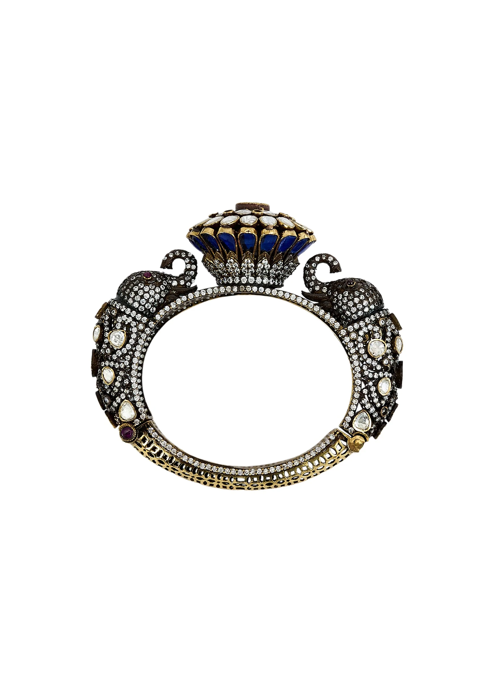 Silver Plated Black Zircon Kadas