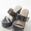Black Womens Footwear With Embellished Detail Work