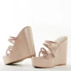 Rose Gold Womens Footwear With Embellished Detail