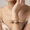 Gold Plated Pink Kundan Polki Kada