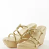 Gold Womens Footwear With Detail Work