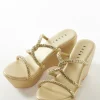 Gold Womens Footwear With Detail Work