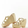 Gold Womens Footwear With Detail Work