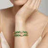 Gold Plated Green Synthetic Stone Bangles