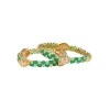 Gold Plated Green Synthetic Stone Bangles
