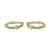 Gold Plated Green Synthetic Stone Bangles
