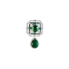 Silver Plated Green Zircon Short Necklace Set With Earrings