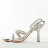 Silver Womens Footwear With Embellished Detail Work