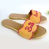 Yellow Slider Flats With Fuchsia Pink Colored Bride To Be Text And Scalloped Edge Online By Sole House