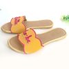 Yellow Slider Flats With Fuchsia Pink Colored Bride To Be Text And Scalloped Edge Online By Sole House