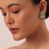 White Rajasthani Ponchi Kundan Studded Choker With Stud Earrings