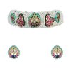 White Rajasthani Ponchi Kundan Studded Choker With Stud Earrings