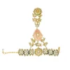 Pink And Gold Hathphool With Meenakari And Kundan