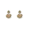 Pearl Layered Necklace Set With Green Accents And Pendant