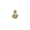 Pearl Layered Necklace Set With Green Accents And Pendant