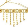 12166-antique-gold-floral-choker-necklace-with-zircon-accents-2.webp Antique Gold Floral Choker Necklace With Zircon Accents