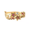 Gold Plated Red Synthetic Stone Kada