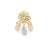 White And Mint Green Choker Set In Gold Finish Mix Metal