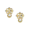 Gold Finish Short Moissanite Kundan Necklace Set