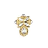 Gold Finish Short Moissanite Kundan Necklace Set