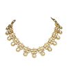 Gold Finish Short Moissanite Kundan Necklace Set