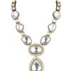 Two Tone Moissanite Kundan Long Necklace