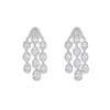 Silver Plated Zircon Short Necklace Set With Earrings