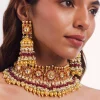 Gold Finish Ruby Choker Set