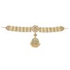 White Pearl Drop Sheeshphool In Gold Finish Mix Metal