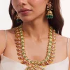 Gold Plated Pachi Kundan Long Necklace Set