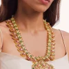 Gold Plated Pachi Kundan Long Necklace Set